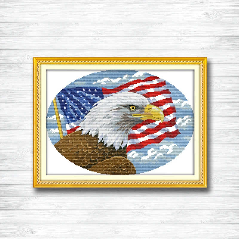 

Bald eagle bird home wall Decor diy paintings counted print on canvas DMC 11CT 14CT kits Cross Stitch embroidery needlework Sets