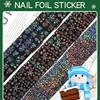 10 rolls/box Christmas nail foil transfer sticker decals snow sliders for nails art designs manicure snowflake decorations 2