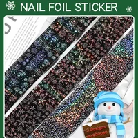 10 rolls/box Christmas nail foil transfer sticker decals snow sliders for nails art designs manicure snowflake decorations 2