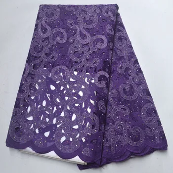 

Embroidered French Rhinestone Mesh Lace Fabric Latest 2019 Nigerian Lace Fabric High Quality Wedding African Lace Fabric fv5487