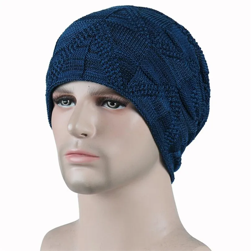 Модные зимние вязаные шапки Skullies, вязаные шапочки шерстяные, сохраняющие тепло, мужские шапки, одноцветные, плотные шапочки, головные уборы, аксессуары