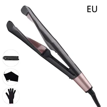 

Professional 2-in-1 Spiral Shape Hair Straightener Flat Iron Rotating Thermostat A6HB
