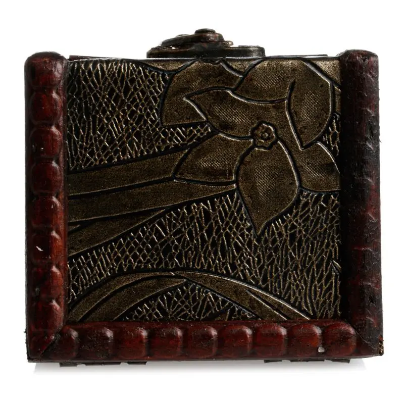 Винтажный маленький деревянный замок держатель для хранения ювелирных изделий ожерелье браслет Подарочная коробка чехол