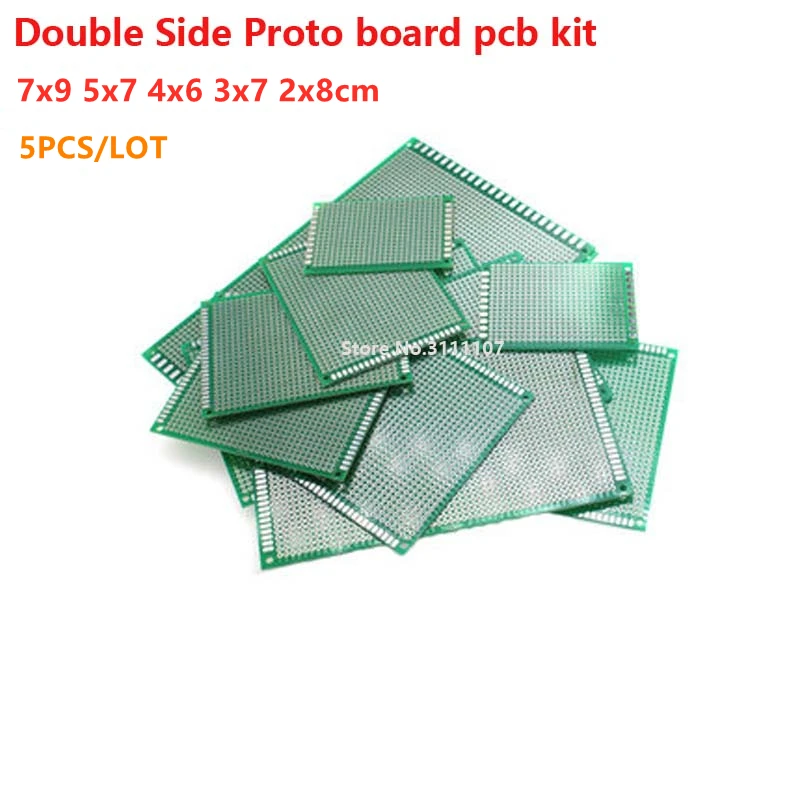 5PCS/Lot PCB Kit 7x9 5x7 4x6 3x7 2x8cm Double Side Copper Prototype pcb Universal Board Electronic Diy Kit 10pcs lot 5x7cm single side prototype paper pcb board 5 7cm universal printed circuit board 50x70 mm diy electronic copper plate