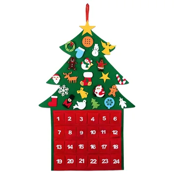 

Felt DIY Christmas Tree Ornaments Calendar Set for Christmas Wall Door Hanging Decor 100 x 53cm TB Sale