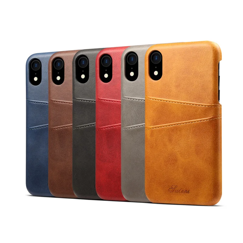 Чехол для Телефона iPhone X XR XS MAX, Роскошный чехол из искусственной кожи для мобильного телефона, кредитный держатель для карт