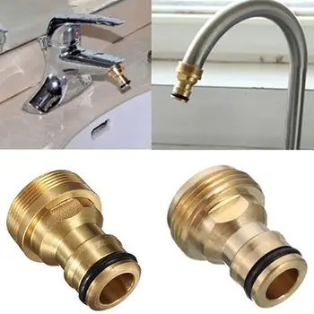 

Home Male Quick Threaded Tap Connector Adaptor Car Garden Water Hose Pipe Spray Male and Female Solid Brass Durable Solid Brass