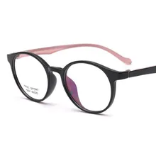 Ультралегкие TR90 круглые очки оправа для мужчин и женщин черные розовые очки в ретро-стиле прозрачные круглые очки