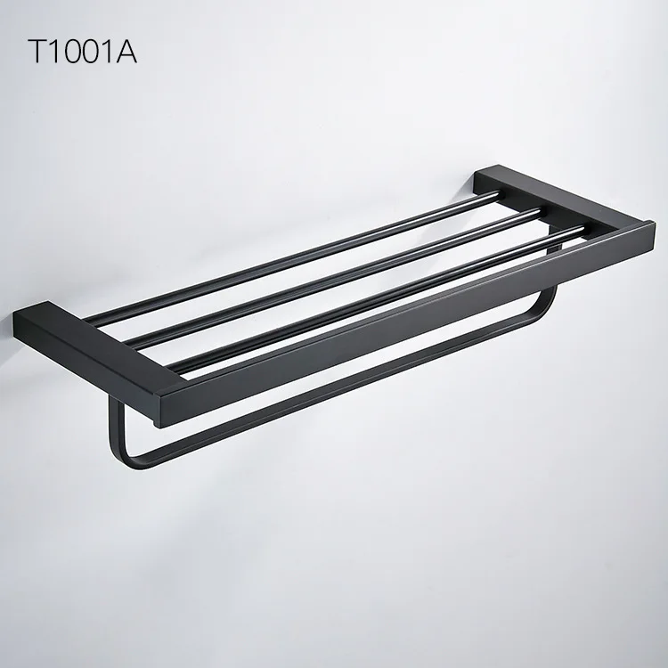 Towel Shelf Vidric набор аксессуаров для ванной комнаты, матовый черный настенный держатель для туалетной бумаги, держатель для полотенец, держатель для щетки, набор аксессуаров для ванной 304 - Цвет: Towel Shelf