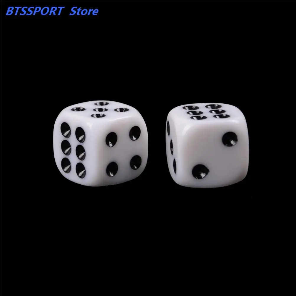 White Playing Dices Set 16mm Six Sided Round Corner Opaque Dice RPG Standard Gambling Games Pips Cube Funny Toy | Спорт и
