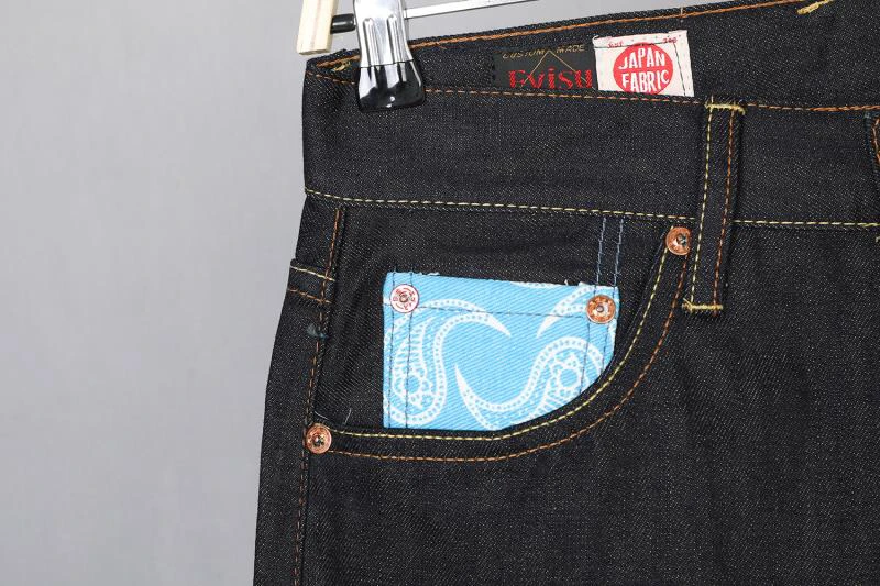 Evisu Новые повседневные дышащие высококачественные теплые мужские джинсы с карманами мужские Брендовые прямые с принтом толстые мужские брюки E6126