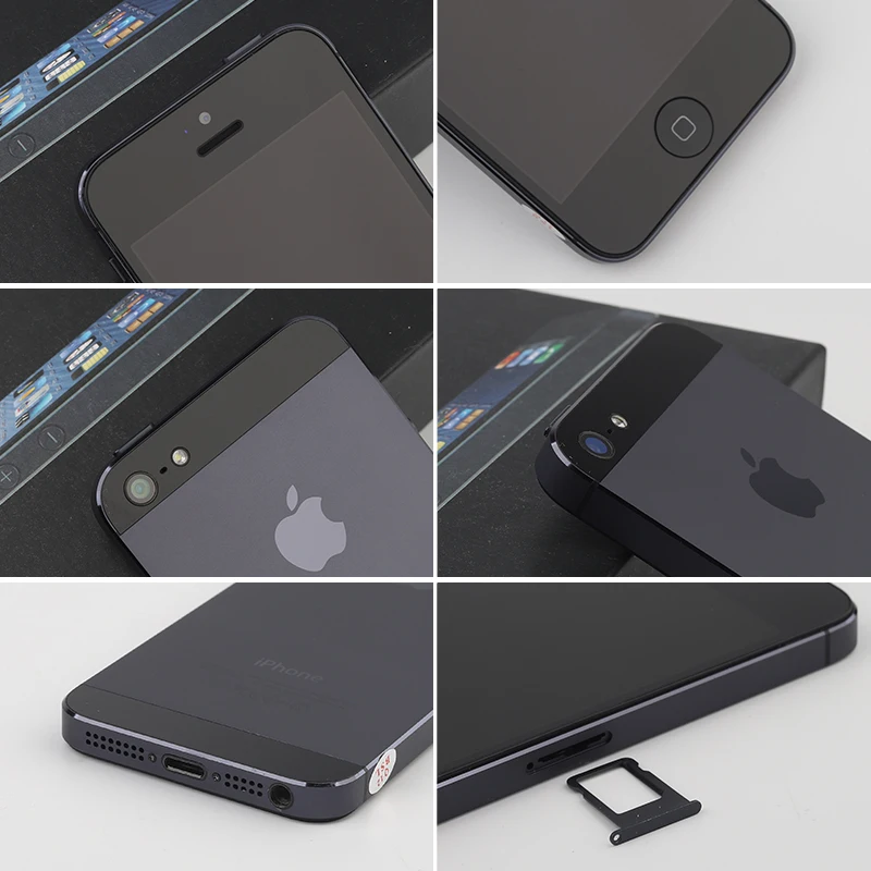  iPhone 5 Unlocked Mobile Phone 16GB/32GB/64GB ROM IOS 4.0 inch 8MP WIFI GPS 100% Factory Original A