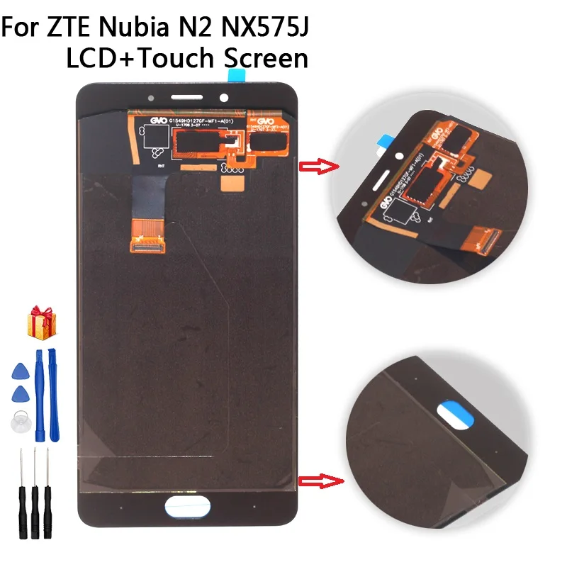 

5.5" LCD For ZTE Nubia N2 NX575J LCD Display Touch Screen Digitizer Assembly For Nubia N2 LCD Display Repair parts Free Tools