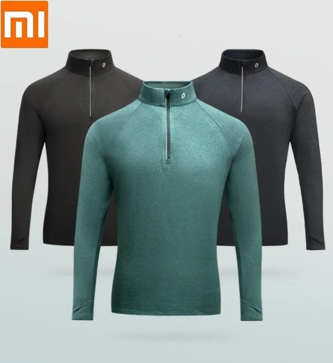 XIAOMI Amazfit, Мужская футболка с длинным рукавом, дышащая, быстросохнущая, замша, сохраняет тепло, осень, фитнес, бег