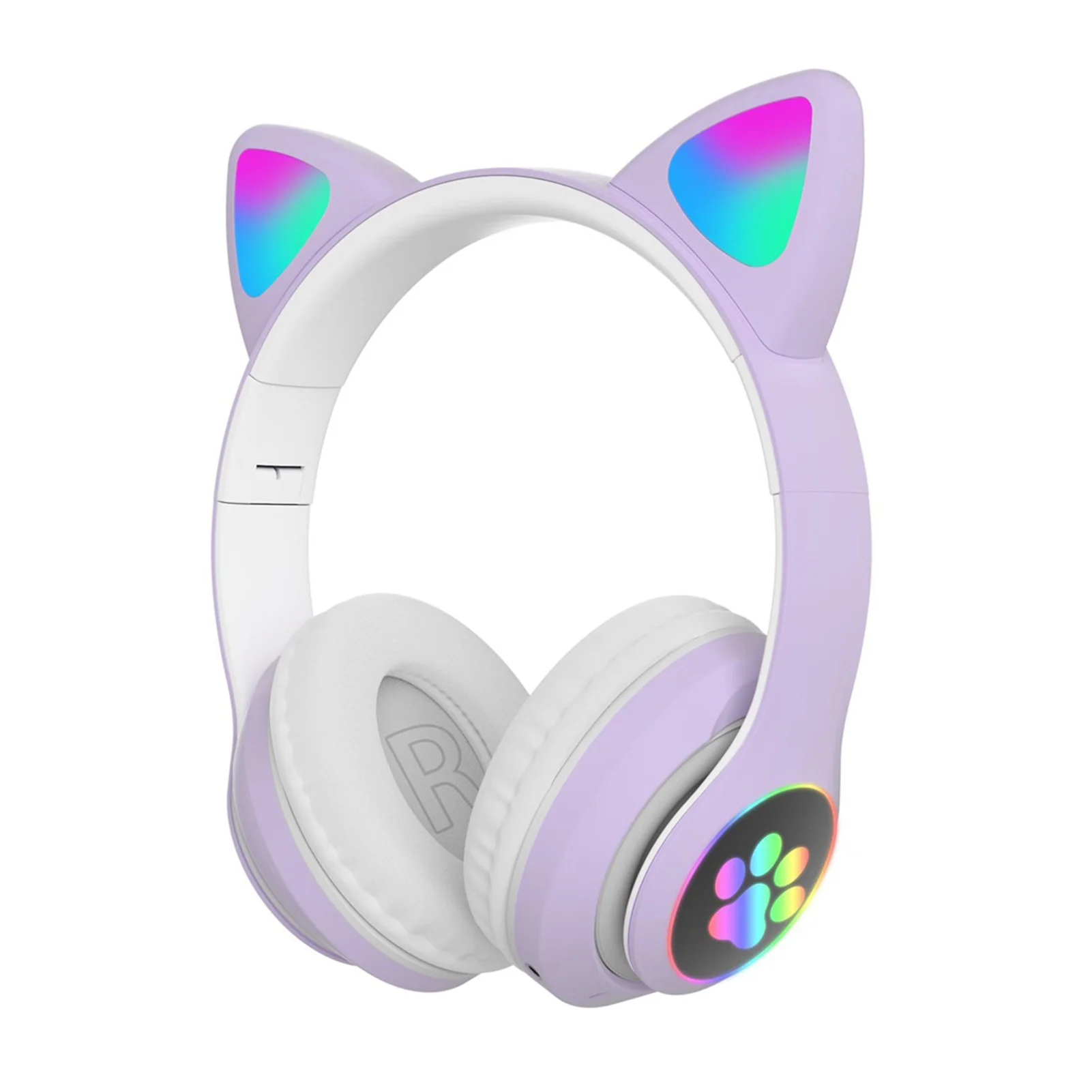 Cute Foldable Headphones Fashion HIFI Music Cat Ear Kids Adult Stereo Wireless Gaming Headset Bluetooth 5 0 LED Light Up Gift