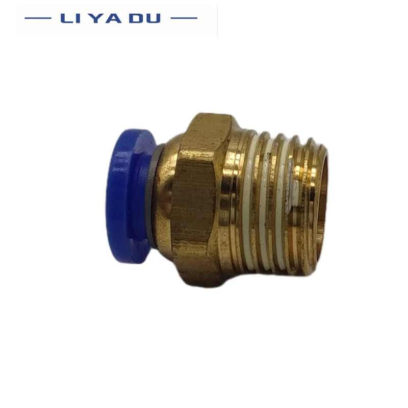 10pcs Pneumatic Fittings Pc Male Thread m5 M6 1/8 1/4 3/8 1/2 To Tube