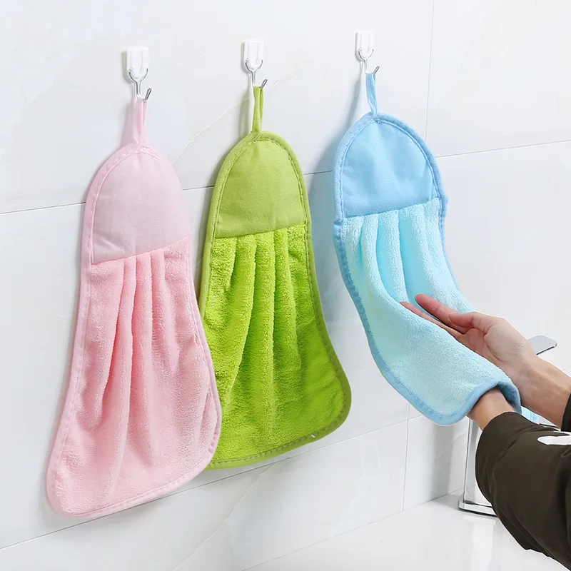 

Scouring Pad Eco-friendly Candy Colors Skirt Shape Soft Coral Velvet Solid Towel Can Be Hang Kitchen Cleaning Used