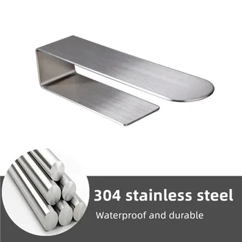 

Stainless Steel Shelf Kitchen Organizer Wall-mounted Bathroom Frame Towel Rack Creative Bathroom Nail-free Seamless Rack