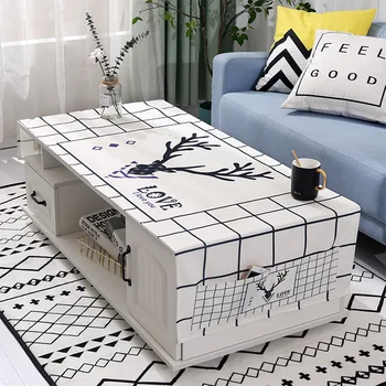 

Multifunction Side Table Linen Tablecloth Rectangular Living Room Coffee Table Pad Table Cloth TV Cabinet Cover Cloth DW126