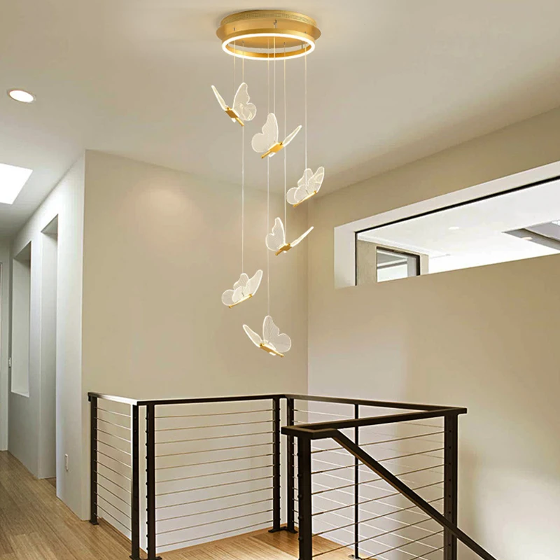 Description Picture 5 of itemButterfly Led Pendant Light Indoor Lighting Staircase Duplex Living Room Dining Room Restaurant Art Hallway Decoration
