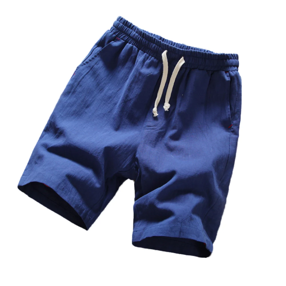 60% OFF Men Shorts Plus Size 5XL Pocket Beach Shorts Quick-drying Casual Sport Shorts Knee Length Drawstring Summer Clothes Cotton Linen