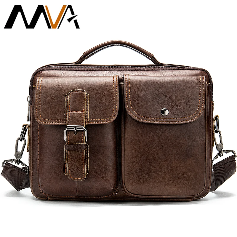 

Mva Men's Briefcase Handbag Messenger Bag Men's Genuine Leather Male Man's Laptop Bag For Men Natural Leather Briefcases 8592