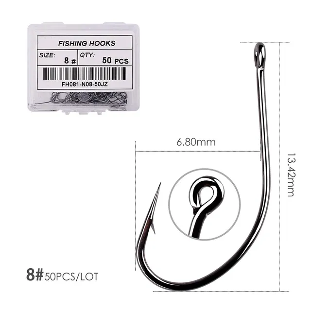 50pcs 10pcs Coating High Carbon Stainless Steel Barbed Carp Fishing Hooks Pack with Retail Original Box Fishing Hook Tackle Size 8 - 50pcs