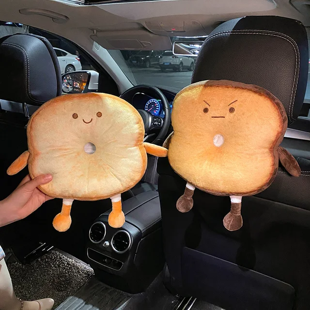 Cartoon Cute Toast Bread Drawer Box Female Car Seat Back Hanging Car Tissue Box