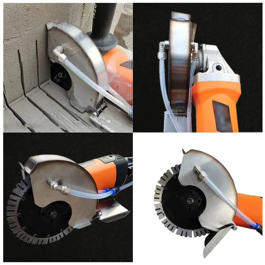 

12V Water Pump Angle Grinder Guard Water Slotting Dust Cover Hood Wet Grinding Tool Set Hydropower Slotted Atomization Cover