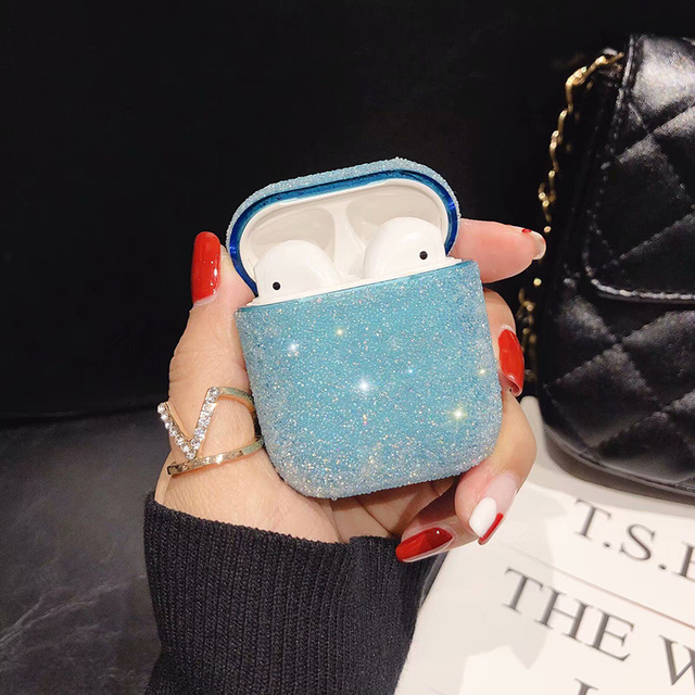 Crystal Sparkling Diamond Cases For Airpods Case 1 2 Protective Earphone Cover Earphone Accessories Airpods Charging Box