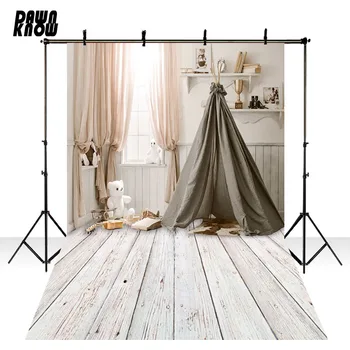

DAWNKNOW Indoor Photography Background Curtain Pup Tent Photocall Polyester Children Backdrops For Wedding Photo Studio lv945