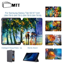 MTT чехол для планшета с масляным рисунком для samsung Galaxy S2 9,7 ''SM-T810 T813 T815 T819 складной магнитный защитный чехол из искусственной кожи с подставкой