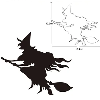 

Halloween flying witch broom metal cutting dies stencils dies scrapbooking paper card making crafts dies embossing dies new 2020