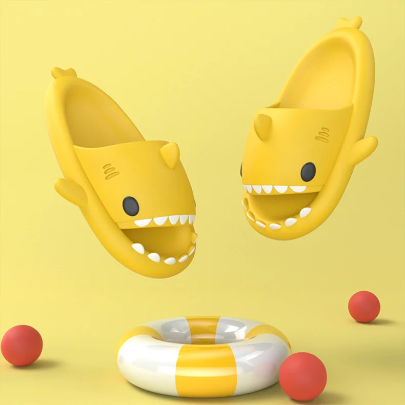 Funny Children Parent Adult Slippers Cute Shark-shaped Home Non-slip Boys Kids Slippers Toddler Girls Shoes Man Women Slippers