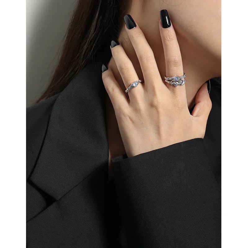 S925 Sterling Silver Open Rings Female Jewelry