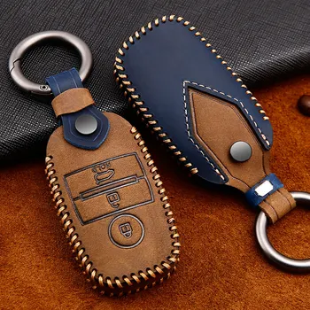

Top Layer Leather Car Key Cover Case For Kia Rio 3 K2 Ceed Cerato K3 Sportage 4 Picanto K5 Optima Sorento Forte Stinger KeyRing