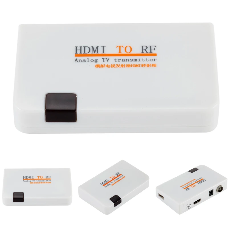 Универсальный HDMI к RF коаксиальный конвертер коробка Кабель-адаптер с пультом дистанционного управления источник питания 1 шт. аксессуары для дистанционного управления