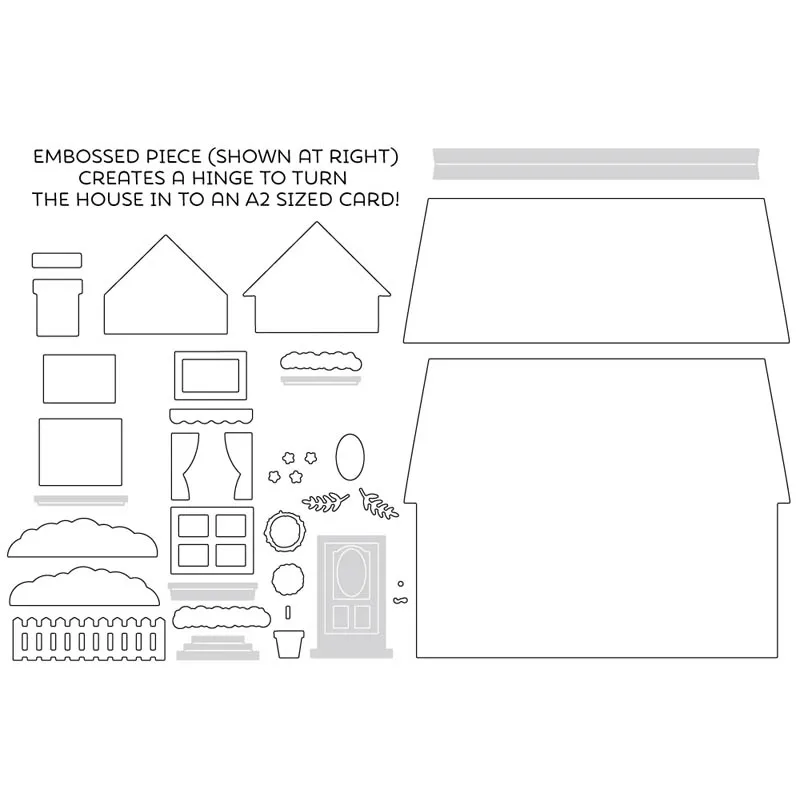A2 уютная открытка в виде домика, металлические Вырубные штампы, новинка, карточная основа для дома, вырубки для изготовления открыток, декоративные штампы для скрапбукинга