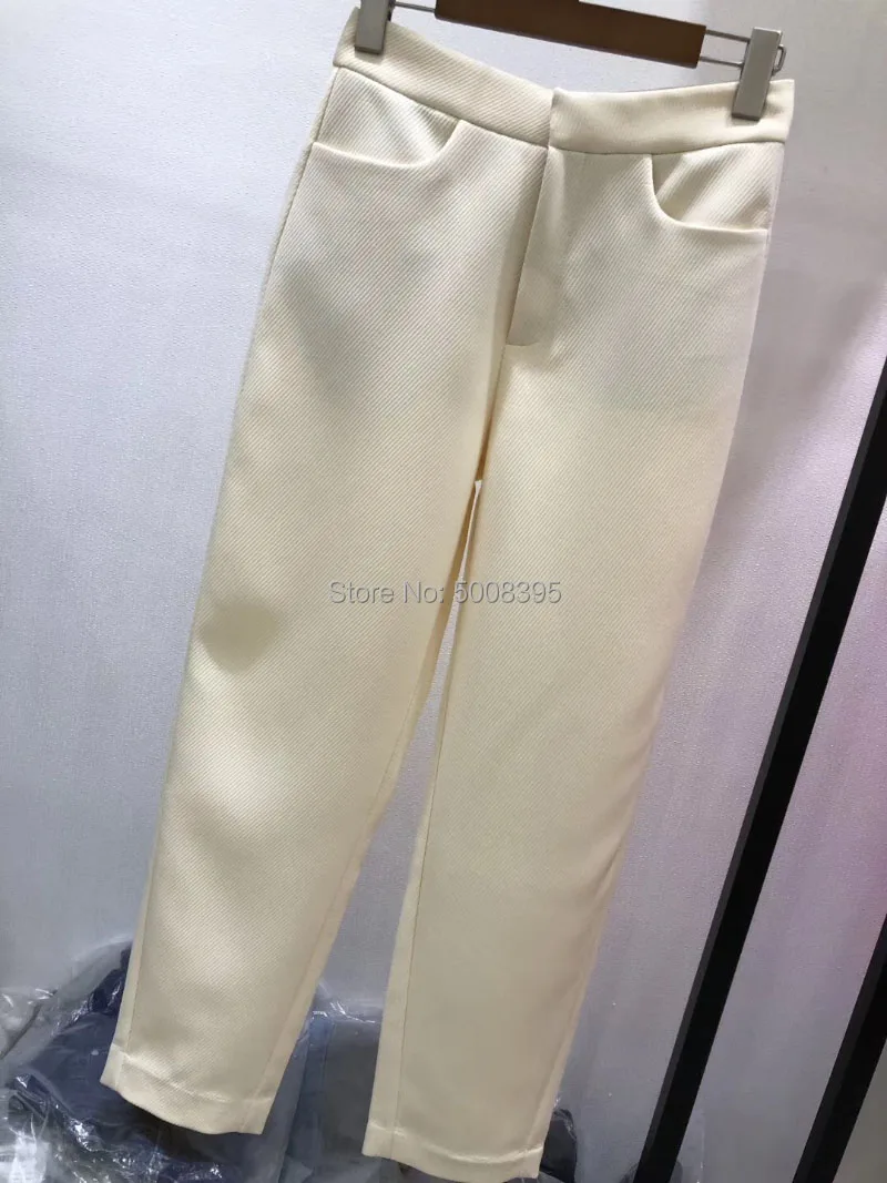Высокое качество! Кремовый хаки Novara Twill Брюки витой шов Высокая талия Модные свободные брюки женские 2019FW горячая распродажа