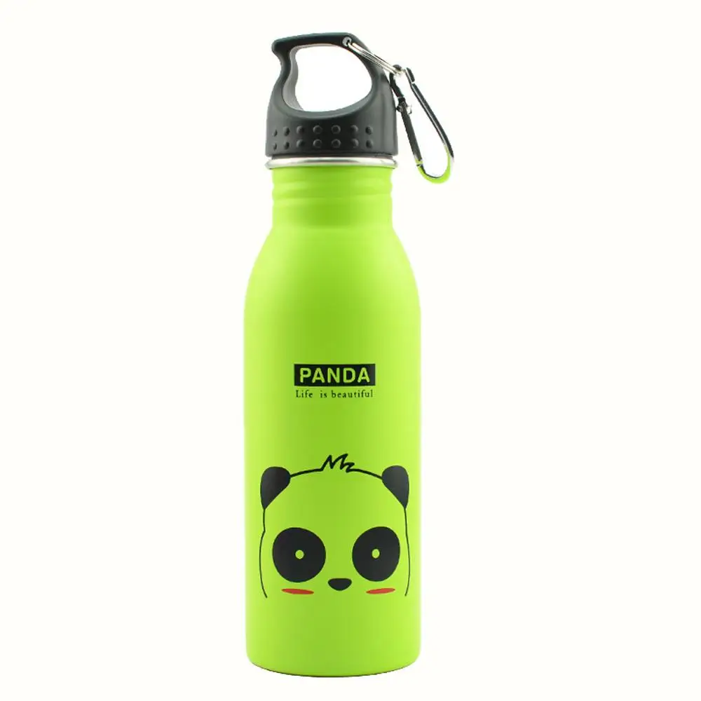 500 мл Милая бутылка для воды милые животные на открытом воздухе портативная Спортивная велосипедная походная велосипедная школьная детская бутылка для воды#1107 - Цвет: Зеленый