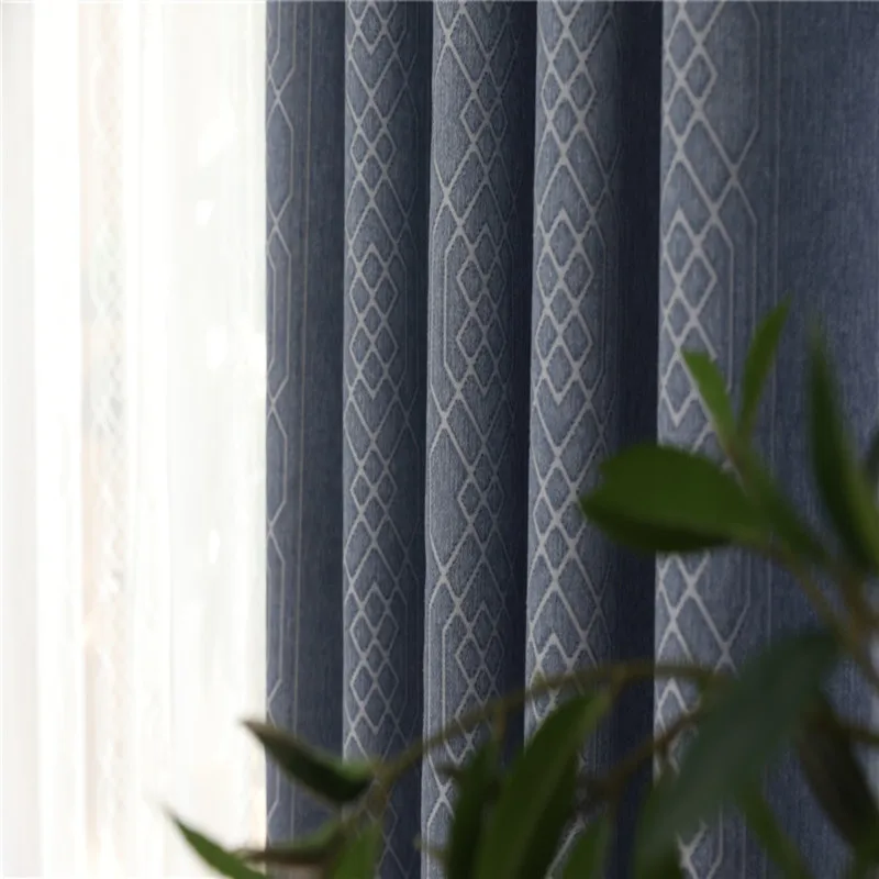 

New Chenille Jacquard Simple Nordic Shading Curtains for Living Dining Room Bedroom.