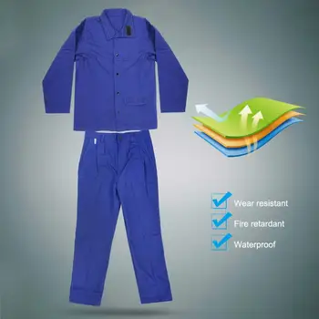 

Wear-Resisting Fireproof Welding Protective Clothing Suit Safety Welder Work Protection Blue Fireproof Clothing