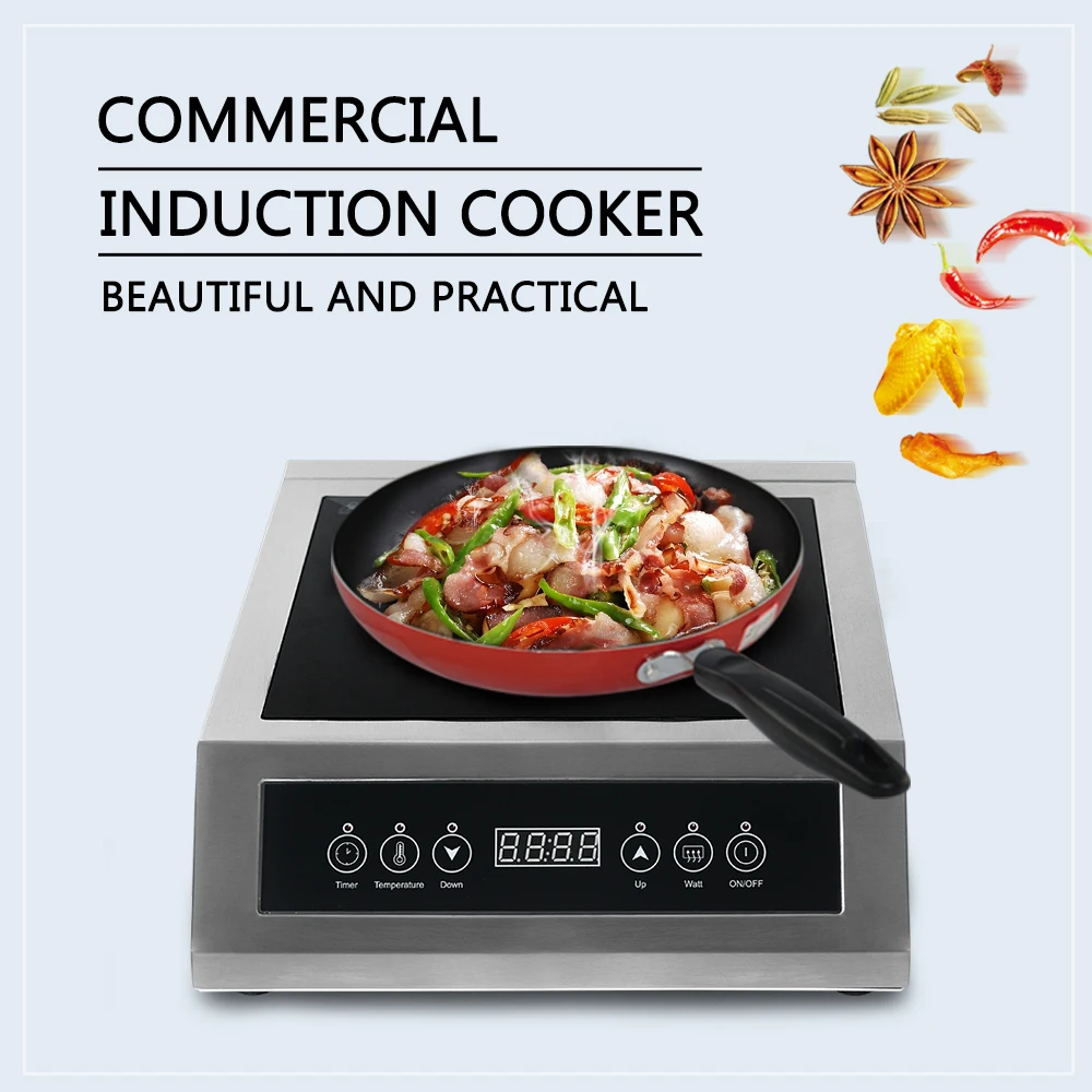

Commercial Induction Cooker 3500W Warm Multi-Function Cooking Method Glass Panel