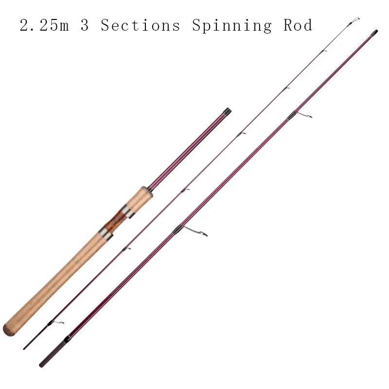 AI-SHOUYU, новинка, приманка для форели, Удочка 1,68 м/1,8 м/1,98 м/2,1 М/2,25 м, углеродное спиннинговое удилище, туристическое удилище, мощное твердое удилище с верхним наконечником - Цвет: Бургундия