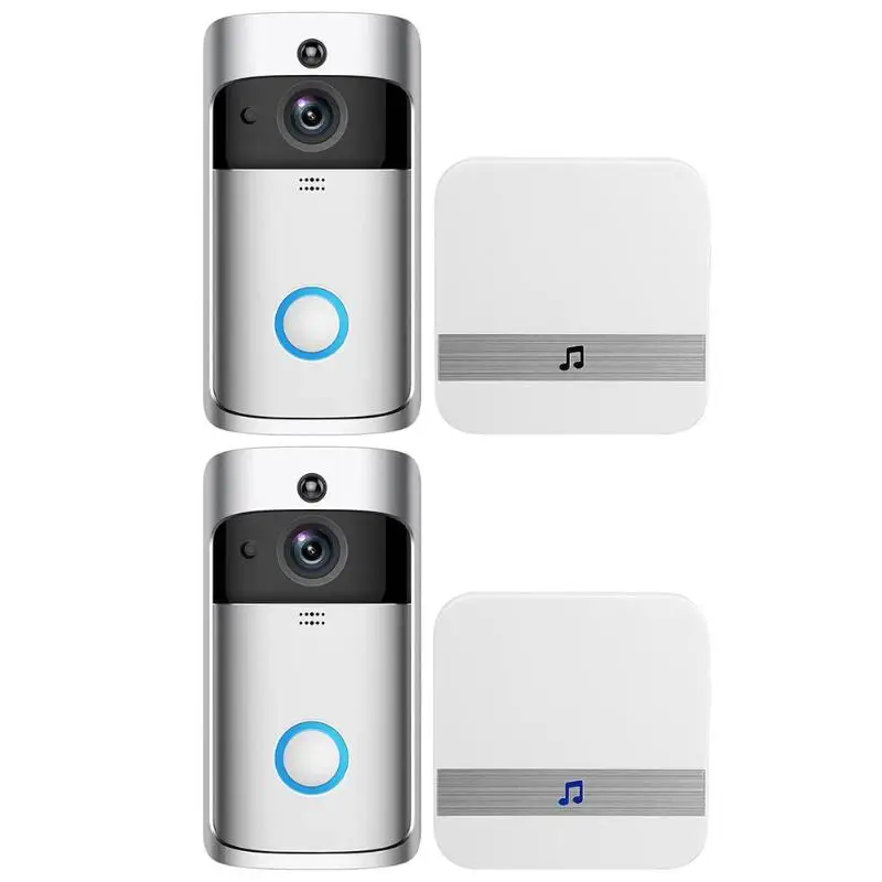 

WiFi Smart Wireless Security DoorBell HD 720P Visual Intercom Recording Video Door Phone Remote Home Monitor with Receiver