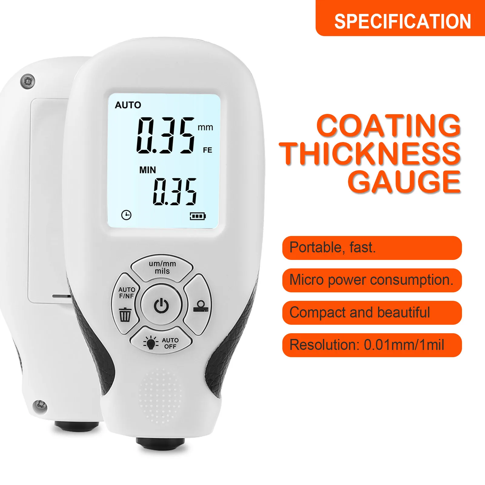 Paint Thickness Tester Car Coating Film Gauge 0~2000um Digital Meter LCD Display Automotive Films | Инструменты