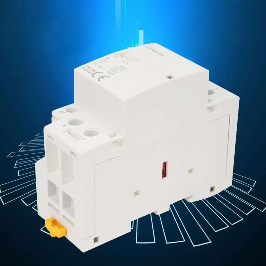 2P AC Контактор 63A 220V 50Hz Мини AC контактор для дома 2NO 2NC din-рейка монтажное электрическое оборудование