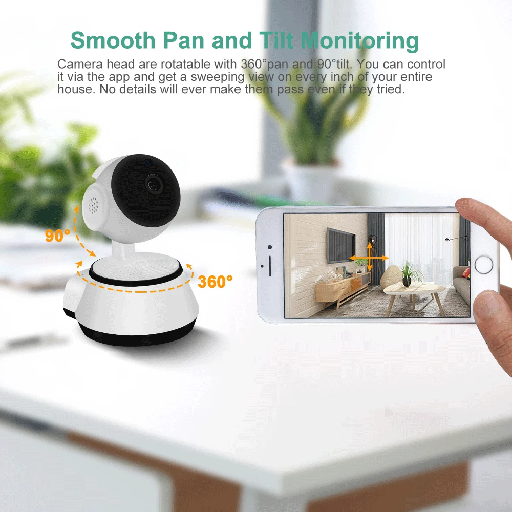 Домашняя безопасность ip-камера Беспроводная Смарт WiFi камера Wi-Fi аудио запись наблюдения Детский Монитор карта памяти подарок на год