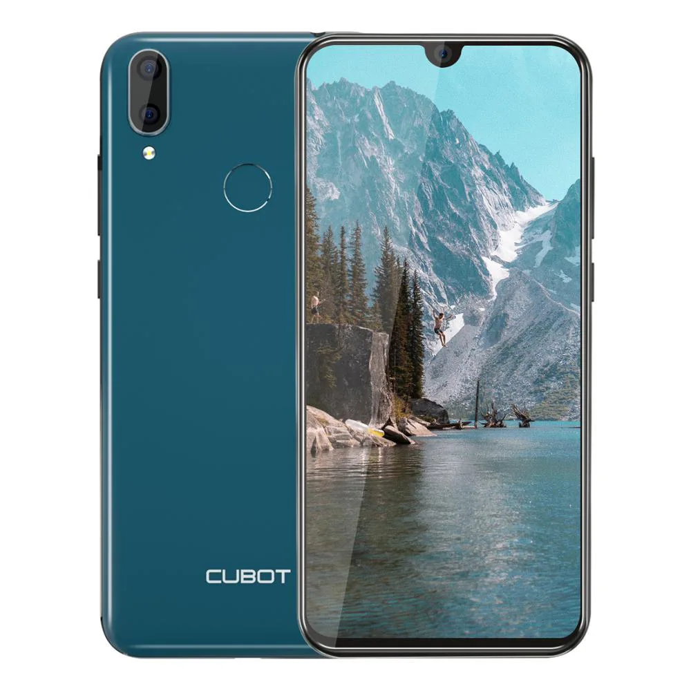 Cubot R19, 3 ГБ, 32 ГБ, Android 9,0, 19:9 дюймов, четырехъядерный смартфон, отпечаток пальца, капля воды, экран, двойная задняя камера, распознавание лица, мобильный телефон - Цвет: Green