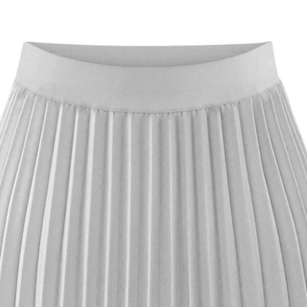 KLV/Для женщин юбка faldas mujer moda חצאיות rokken женская обувь на низком каблуке; однотонная плиссированная элегантные с эластичной резинкой на талии юбка макси#3